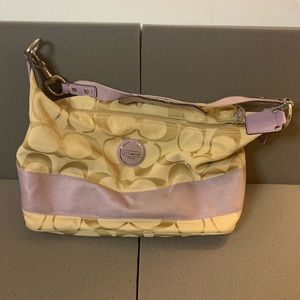 Coach Purse - Tan & Purple